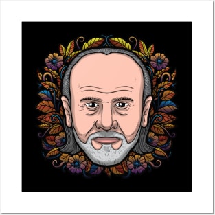 George Carlin (Flowered) Posters and Art